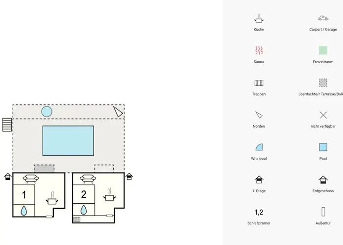 Prázdninový dům Villablu1 Doppelhaushaelfte Seaview, Pool *